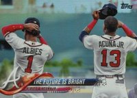 2018 Topps Update #US43 Ozzie Albies/Ronald Acuna Jr. Rainbow Foil Baseball Card