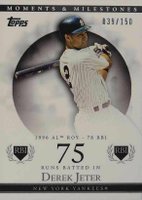 2007 Topps Moments & Milestones  #82 Derek Jeter 75 RBI Baseball Card