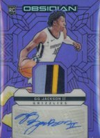 2023 Panini Obsidian Rookie Jersey Ink #RJIGGJ GG Jackson II Electric Etch Purple Flood Basketball Card