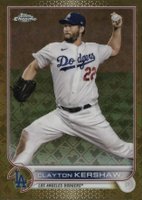 2022 Topps Chrome Logofractor Edition #23 Clayton Kershaw Gold Baseball Card