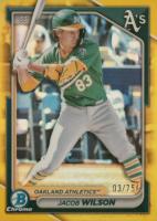2024 Bowman Chrome Prospects #BCP205 Jacob Wilson Yellow Refractor Baseball Card