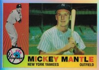 1996 Topps Mantle Finest #10 1960 Topps Reprint Refractor Baseball Card