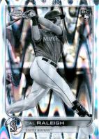 2022 Topps Chrome Sonic #149 Cal Raleigh Black & White Raywave Refractor Baseball Card