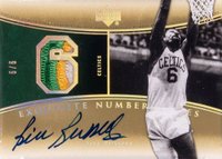 2004 Upper Deck Exquisite Collection Number Pieces Autographs #NP-BR Bill Russell Basketball Card