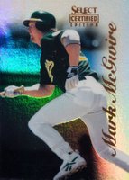 1996 Select Certified #20 Mark McGwire Mirror Blue Baseball Card