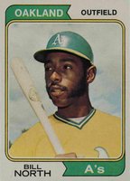 1974 Topps #345 Bill North Baseball Card