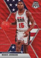 2019 Panini Mosaic #255 Magic Johnson Red Wave Basketball Card