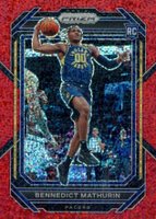 2022 Panini Prizm #254 Bennedict Mathurin Red Sparkle Basketball Card