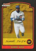 2003 Bowman Chrome Gold #7 Sammy Sosa Refractor Baseball Card