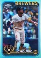2024 Topps Chrome Update #USC18 Jackson Chourio Aqua Refractor Baseball Card