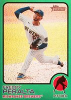 2022 Topps Heritage #3 Freddy Peralta Chrome-Green Refractor Baseball Card