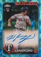 2024 Topps Chrome Update Chrome Rookie Autographs #RAWL Wyatt Langford Aqua/Blue Lava Lamp Baseball Card