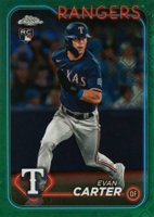 2024 Topps Chrome Logofractor Edition #136 Evan Carter Green Refractor Baseball Card