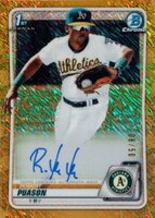 2020 Bowman Chrome Prospect Autographs #CPARP Robert Puason Gold Shimmer Baseball Card