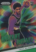 2023 Panini Prizm Instant Impact #9 Scoot Henderson Green Basketball Card