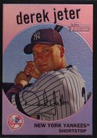 2008 Topps Heritage Chrome #C72 Derek Jeter Black Border Refractor Baseball Card