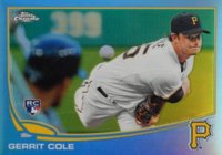 2013 Topps Chrome #210 Gerrit Cole Pitching-Blue Refractor Baseball Card