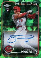 2024 Topps Chrome Sapphire Chrome Sapphire Autographs #CSANM Noelvi Marte Green Baseball Card