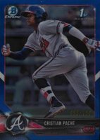 2018 Bowman Prospects Chrome #46 Cristian Pache Blue Refractor Baseball Card