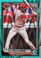 2024 Bowman Chrome #42 Elly de La Cruz Aqua Raywave Baseball Card