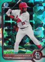 2022 Bowman Sapphire Edition Chrome Prospects #BCP20 Jordan Walker Aqua Baseball Card