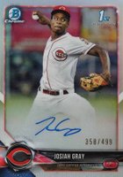 2018 Bowman Draft Chrome Draft Picks Autographs #CDAJOG Josiah Gray Refractor Baseball Card