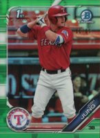 2019 Bowman Draft #BDC7 Josh Jung Chrome-With Helmet-Green Refractor Baseball Card