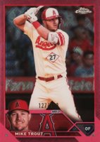 2023 Topps Chrome Logofractor Edition #27 Mike Trout Pink Refractor Baseball Card