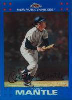 2007 Topps Chrome #4 Mickey Mantle Blue Refractor Baseball Card