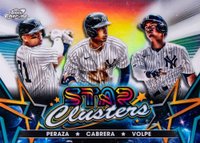 2023 Topps Cosmic Chrome Star Clusters #SC14 Anthony Volpe/Oswald Peraza/Oswaldo Cabrera Baseball Card