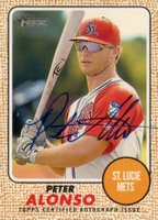 2017 Topps Heritage Minor League Real One Autograph #PA Peter Alonso Baseball Card