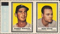 1962 Topps Stamp Panels # Koufax/Shaw Baseball Card