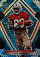2020 Panini Spectra #135 Jerry Rice Neon Blue Die-Cut Football Card