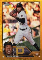 2023 Topps Chrome Logofractor Edition #15 Oneil Cruz Gold Refractor Baseball Card