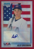 2010 Bowman Chrome USA 18 & Under Autograph #USAA5 Alex Bregman Red Refractor Baseball Card