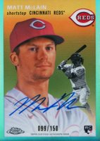 2023 Topps Chrome Platinum Anniversary Autographs #MMC Matt Mclain Aqua Refractor Baseball Card