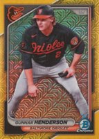 2024 Bowman Mega Box Chrome #49 Gunnar Henderson Yellow Refractor Baseball Card