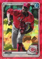 2020 Bowman Chrome Sapphire Edition #BCP47 Hunter Greene Red Baseball Card