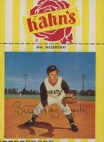 1968 Kahn's Wieners # Bill Mazeroski Large-Fielding,Hands Out Baseball Card