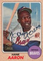 2000 Topps Hank Aaron #15 1968 Topps Reprint Certified Autograph Baseball Card