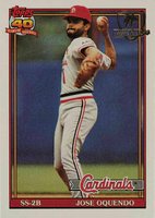 1991 Topps Desert Shield #343 Jose Oquendo Baseball Card