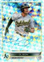 2022 Topps Chrome Logofractor Edition Chrome Autographs #CAMO Matt Olson Baseball Card