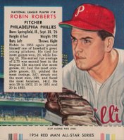 1954 Red Man Tobacco #18 Robin Roberts Baseball Card
