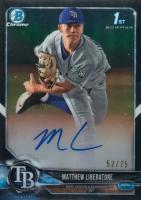 2018 Bowman Draft Chrome Draft Picks Autographs #CDAML Matthew Liberatore Black Refractor Baseball Card