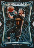 2023 Panini Obsidian #140 Trae Young Electric Etch Blue Basketball Card