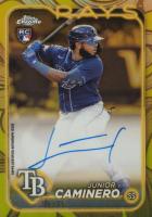 2024 Topps Gilded Collection Topps Chrome Gold Autographs #CGAJCA Junior Caminero Yellow/Gold Baseball Card