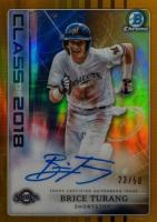 2018 Bowman Draft Class of 2018 Autograph Chrome #BT Brice Turang Gold Baseball Card