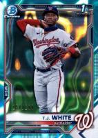 2021 Bowman Draft #BDC157 T.J. White Chrome-Aqua Lava Refractor Baseball Card