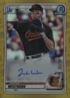 2020 Bowman Draft Chrome Draft Picks Autographs #CDAJWE Jordan Westburg Gold Refractor Baseball Card