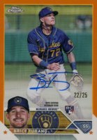 2023 Topps Chrome Rookie Autograph #RABT Brice Turang Orange Baseball Card